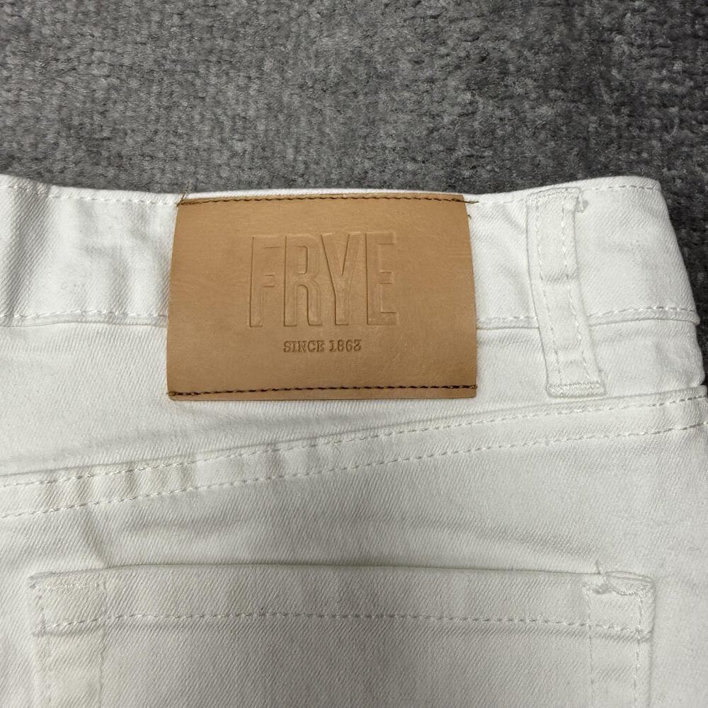 Frye Jeans Womens 4/27 White Straight Leg Stretch Denim Pants High Rise Casual - Picture 11 of 12